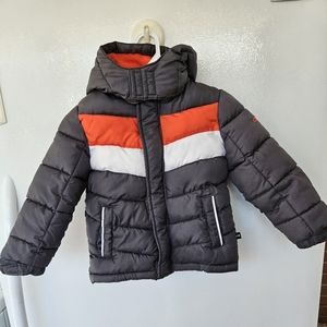 CB Sports Kids puffer jacket. Dark gray, orange, white . Size 2T